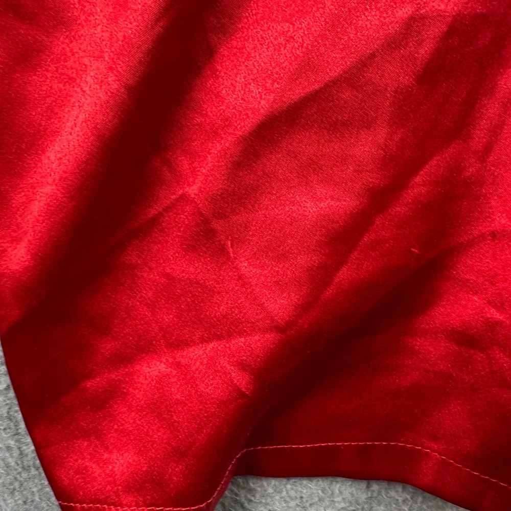 Victoria's Secret Robe Womens M Red Satin Lace Trim Short Sleeve Loungewear - Picture 7 of 11